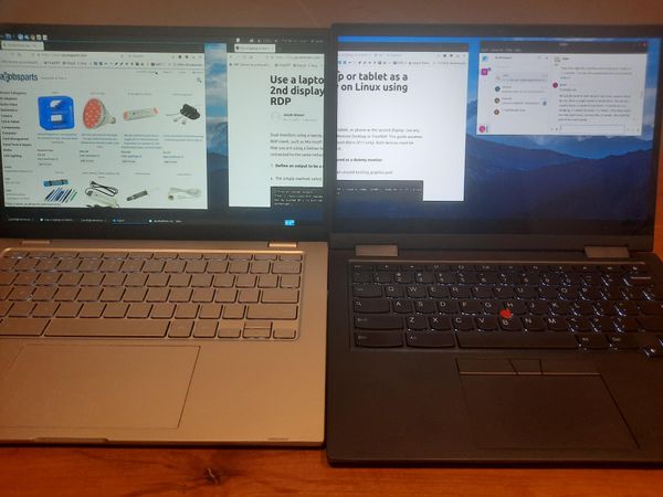 Use a laptop as a 2nd display on Linux using FreeRDP